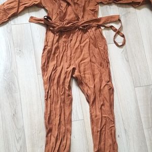 Brown Jumpsuit belted